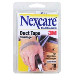 Duct tape bandages by 3M/Nexcare!  Ever had to whip up a make-shift bandage using tape & toilet paper? That's what this reminds me of sorta...