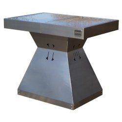 Edo, created by Kalamazoo Outdoor Gourmet.  When not in use, it could be mistaken for a beautiful outdoor table or piece of sculpture.