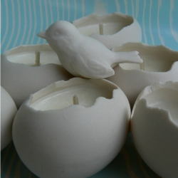 Cool translucent porcelain eggshell candles from Revisions Design Studio.