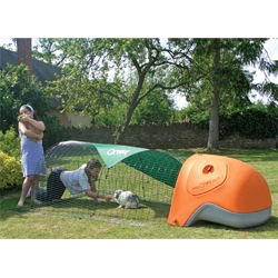 its like an igloo, doghouse, and dog run all in one...the perfect way to keep your chicks and bunnies happy and safe!