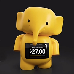 Clever Kash "Make saving magic again with ASB’s new cashless moneybox." - adorable elephant prototype that you can swipe money into for kids! 