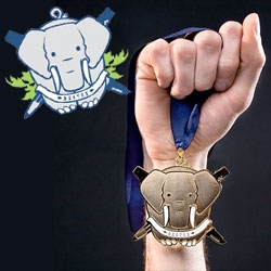 The Threadless Bestee concept and tees are awesome ~ and that you can win Adobe CS4 is cool too ~ but what i really love and want is that super ardorable elephant medal!!! With the marker and pencil and tusks... too cute!