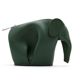 Loewe Elefante Purse - Elephant-shaped coin purse in calf leather with palladium zipper... in a few colors, and there's a panda as well.