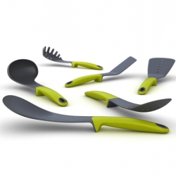 Elevate is Joseph Joseph's ingenious range of cooking tools that have weighted handles stopping their heads from touching the surfaces during cooking, ensuring less mess and more hygiene.