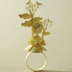 Stunning paper ring sculpture by Elsa Mora.