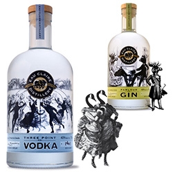 Eau Claire Distillery in Turner Valley is the first craft distillery in Alberta, Canada. Launched in March 2014, they have Three Point Vodka and Parlour Gin. My favorite part is the fun branding/packaging with victorian creatures of sorts!
