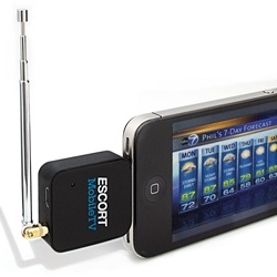 The Escort MobileTV is a receiver for iOS devices that allows you to watch broadcast television.
