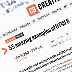 Nice roundup on Creative Bloq of "55 Amazing Examples of HTML5"