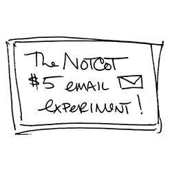 Announcing The NOTCOT $5 EMAIL EXPERIMENT! Feeling a little overwhelmed with not so fun emails today ~ so trying out a silly idea - curious? *Thanks for your interest! The experiment is now closed!*