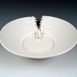Zipper platter will have you come undone! Interesting pieces by ceramic artist/designer Lilach Lotan, of British Columbia, Canada.