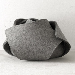 The Rosebud bowl is made from a single piece of industrial felt - 85% factory excess wool. Magnetic connectors let you configure the bowl into several different shapes.