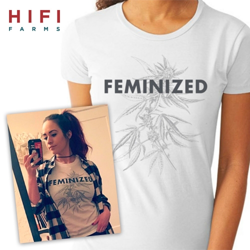 Feminized t-shirt from Hifi Farms. (As seen on @megetech from the @hififarms instagram.)