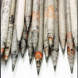Beautiful pencils made out of 100% recycled newspaper.