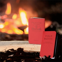 Vibrant 'Fire Spotter' edition Field Notes with Electric Red construction cover stock.