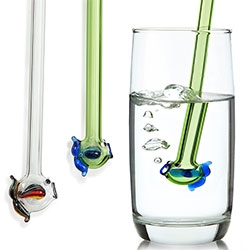 Handblown Glass Straws - with fish at the end!