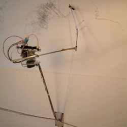 Installation art, created by David Bowen based on the movement of flies.