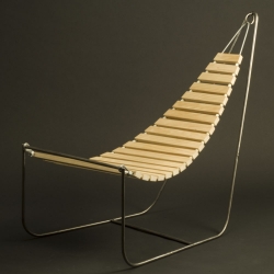 Wooden hammock "Flux Chair".  Simple, sleek design by Eins Design.