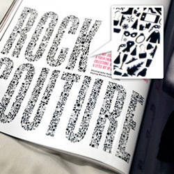 On fun object filled fonts ~ take a look at the great typography found in the latest issue of V Magazine ~ it has everything from iphones to snow flakes to stilettos built in...