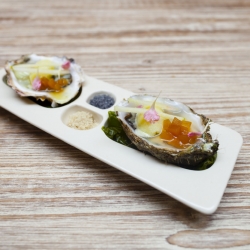 Oyster Dish by Francesco Sillitti is created to taste one of the most delicate and precious shellfish, which always in the collective imagination, is one of the finest and aphrodisiac food; the oyster.
