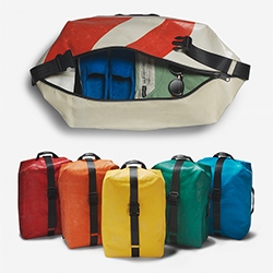 Freitag F512 Voyager! A new 33L travel rucksack - made from their signature truck tarps.