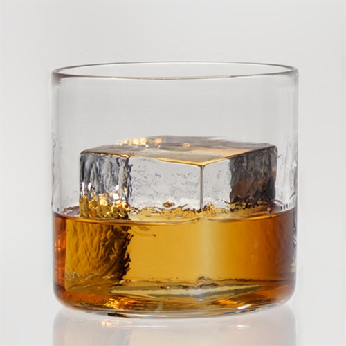 Nate Cotterman Cube Glasses - for those who like their whiskey neat, but like the look of a rock? Glassware with a built in glass cube of sphere resembling an ice cube.