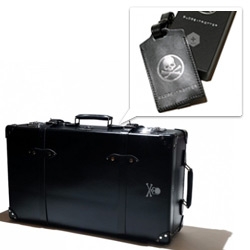 Globe Trotter limited edition skull suitcase with Mastermind Japan
