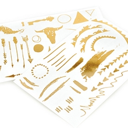 Mr Kate - BeautyMarks "The New Makeup"  - a collection of gold foil designs to adorn your face and body.