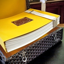 Goyard, in collaboration with publisher Devambez, announces the launch of the first book devoted to the legendary Parisian trunk maker. Presented within a made to order trunk the copies are numbered from 1 to 233.