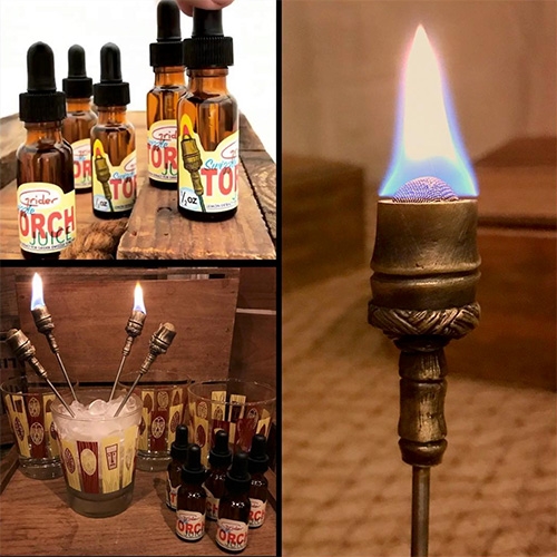 Grider Torch Swizzles ~ tiny tiki torches for your drinks!