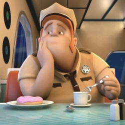 "Café Serré", a short 3D animation telling the story of a cop and his problems in the coffee shop.