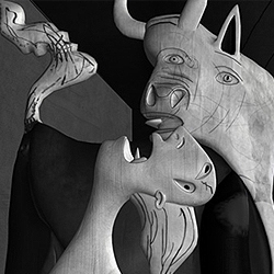 the 3D video exploration of the painting guernica by Picasso by Lena Gieske