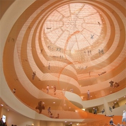 The Guggenheim commissioned 200 artists, architects and designers to propose ideas for the Museum's central void. JDS' proposal consists of a giant trampoline net spiral down the rotunda space. Wish they built this!