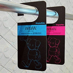 OriginalFake, a collaboration between Medicom Toy and New York artist Kaws, presents two collaborative Fragrance Room Tags with Japanese brand retaW.