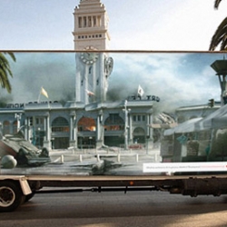 The painting on this truck depicts San Francisco after a disaster which perfectly align with the San Francisco of today providing a window into an extremely troubling world.