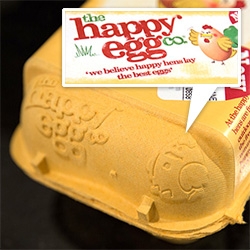 The Happy Egg Co. - who knew eggs could have such fun branding, lots of interesting packaging design details, and quite the social media presence - including a "free ranger" iphone app game...