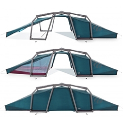 Heimplanet Nias Tent - A versatile 4-6 person tent with two identical inner tents sharing a centered vestibule with two opposing entrances. 