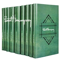 Juniper Books Ernest Hemingway Signature Set is a beautiful green collection that would pop on any bookshelf.