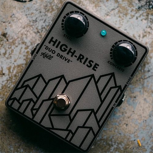 Koll Guitars High Rise Pedal - The High-Rise was designed by Saul Koll and Portland effects maestro Jack Deville, with graphic design by Aaron Draplin. The knobs were custom designed by Saul and cast by Matt Haramis.