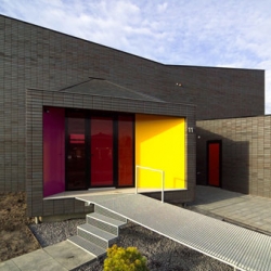 Aesthetic private residence with strong color of black and yellow designed by Marc Koehler Architects.