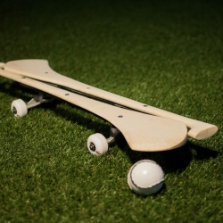 IDA Ireland built this Hurlboard for Tony Hawks visit to Ireland for the Dublin Web Summit. The Hurlboard is custom made from the sticks used in hurling, the fastest team field game in the world.
