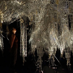 "Hylozoic Soil" is an amazing, interactive artificial life installation from digital media artist and experimental architect Philip Beesley. It also won first place in VIDA's Art and Artifical Life International Awards. 