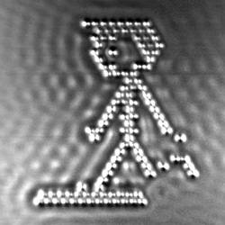 A Boy And His Atom: The World's Smallest Movie by IBM is a stop motion film made from moving individual atoms. The stills were shot with over 100 million times magnification. 