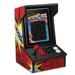 'iCade' is an iPad scale arcade cabinet/cradle with authentic, full-sized joystick and buttons for a genuine arcade experience.