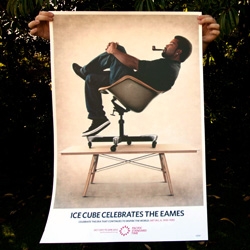 Giveaway!!! Ice Cube celebrates the Eames Limited Edition Poster. You've probably seen the video circulating as part of LA's Pacific Standard Time Performance and Public Art Festival happening right now, here's a chance at the poster.