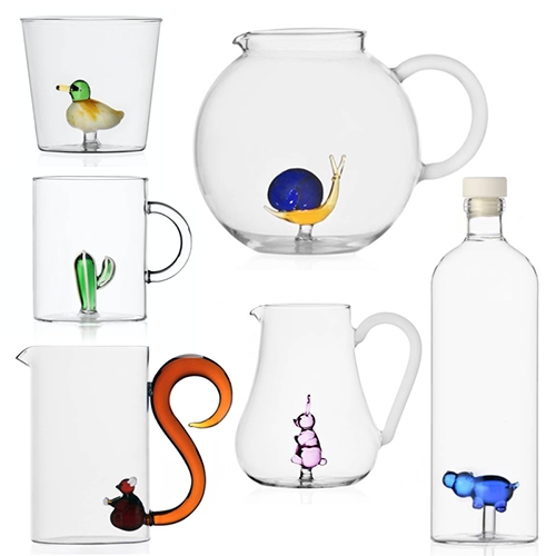 Alessandra Baldereschi "Animal Farm" collection for Ichendorf Milano. Lovely animal inspired glass pieces. Also take a look at the Desert Plants collection.