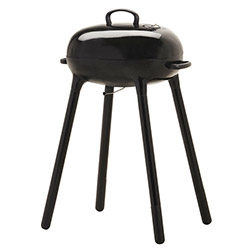 IKEA's LILLÖN Charcoal grill, black is adorably minimal (looks a little Hayon like even) and can be adjusted to be table grill or full height. 