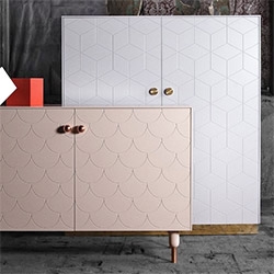 Superfront ~ it is hard to believe that these stunning furniture pieces are facades on IKEA shelving. Superfront sells front and side panels, legs, and handles to help you transform your IKEA pieces into so much more.