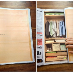 A creative AD of 303 to IKEA, which simulates a wardrobe, only using 2 media in journal