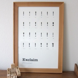 {Exclaim Typography Poster} Twenty-four words and short phrases with which you will use with an exclamation point. 