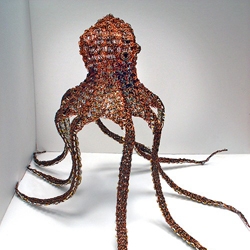 Impressive and intricate octopus sculpture made from recycled electrical wire by John Binet-Fauvel from the UK.